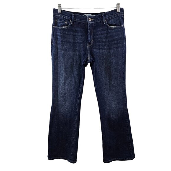 Levi’s 515 Women’s Blue Mid-Rise Bootcut Denim Blue Dark Wash Jeans - Size 12 - Picture 1 of 15